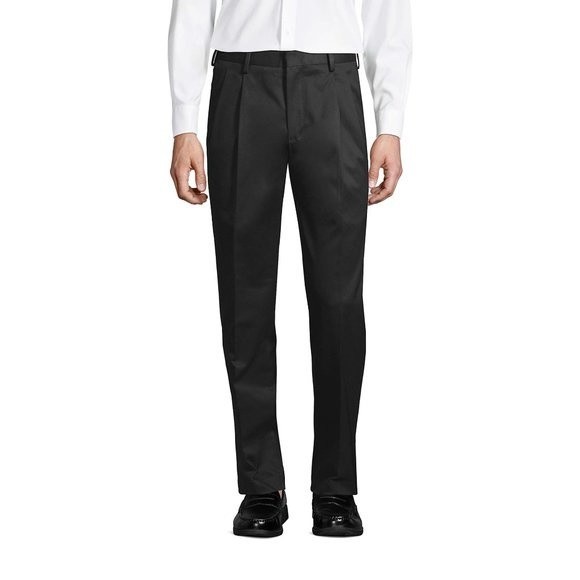 Lands' End Pants 38long Lands End Black Twill Traditional Pleated